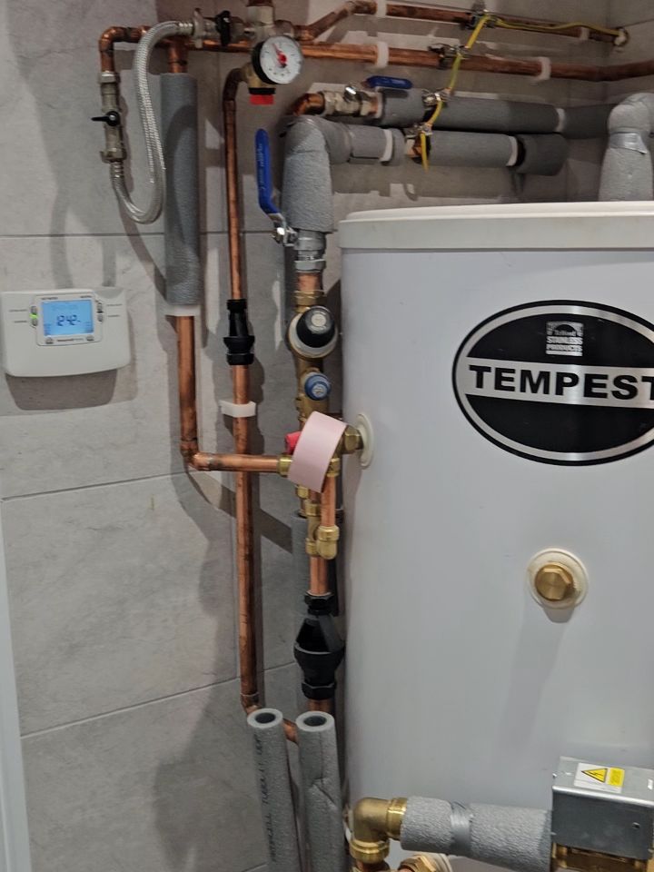 New hot water cylinder installation